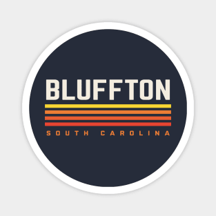 Bluffton South Carolina Retro Vintage Stripes Magnet